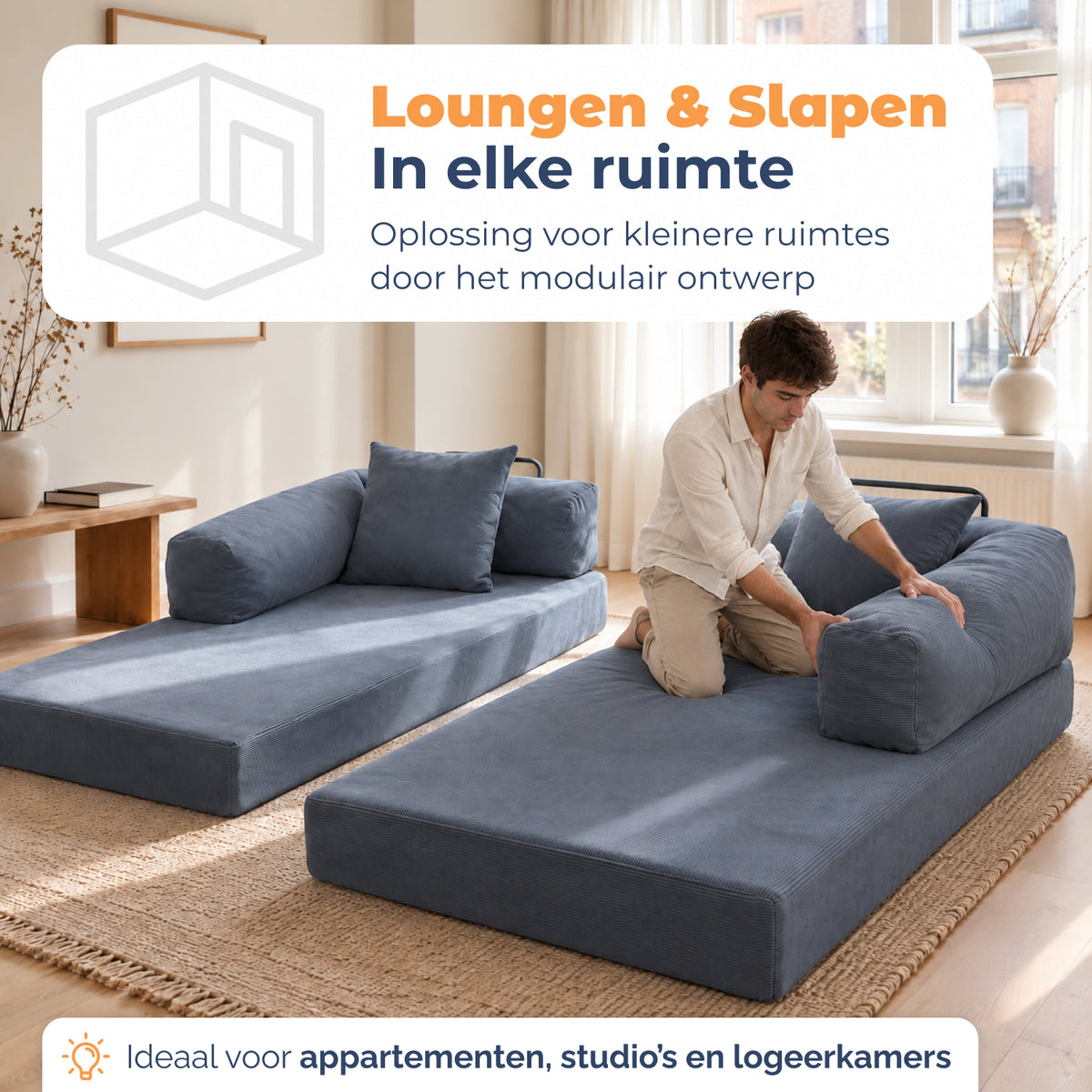 Slaapbank Lugano Grijs