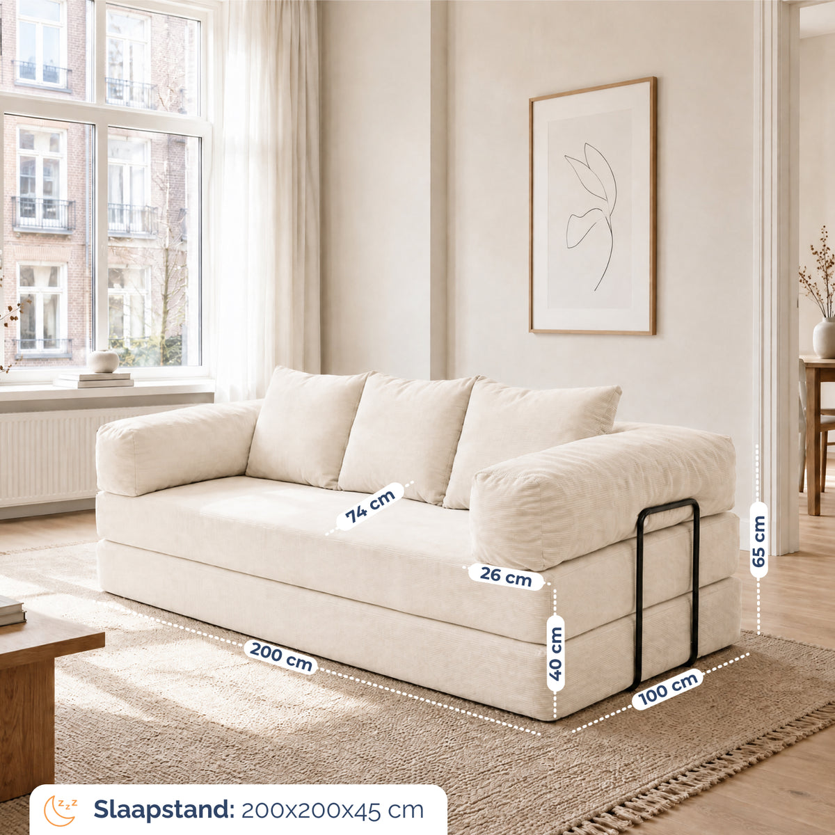 Slaapbank Lugano Off-white